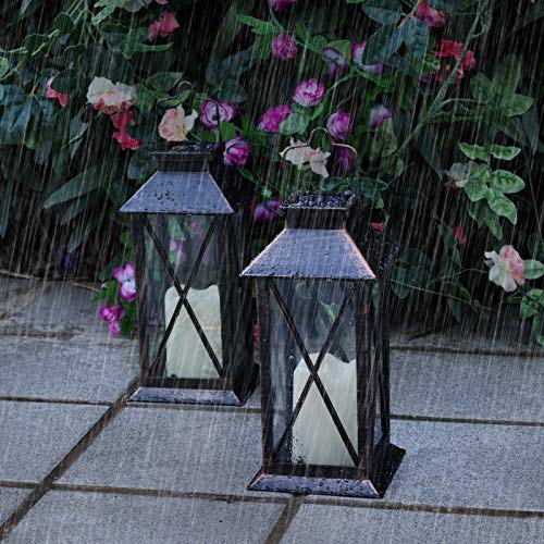 Hapjoy Solar Lantern, Outdoor Hanging Solar Lights Waterproof Led For Porch Garden Patio Pathway Deck Yard Bronze (2 Pack) #TOP3