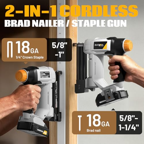 20V 2-in-1 Cordless Brad Nailer Stapler