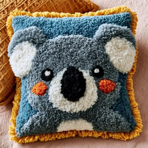 Kit de tejer cojín de coala 43x43cm, el regalo de manualidades perfecto para principiantes