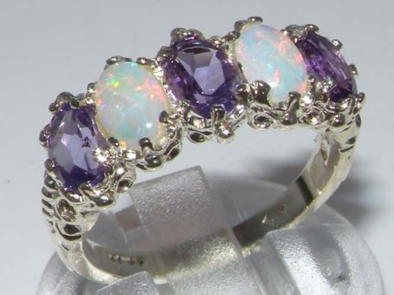 Amazon | 英国製 （イギリス製） K9 ホワイトゴールド 天然 アメジスト