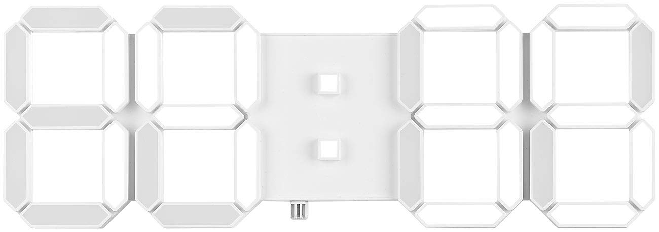 Lunartec Zegar LED stołowy i ścienny XL 37 cm, z funkcją ściemniania, temperaturą, budzikiem i aplikacją