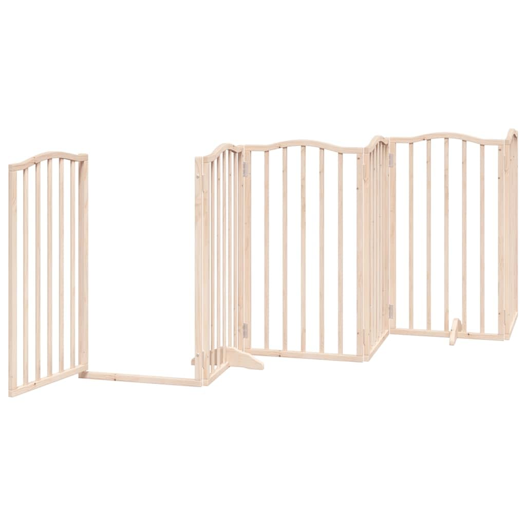 15-TLG. Puerta plegable para perros con puerta de madera de álamo de 750 cm, rejilla plegable para perros con puerta con cerradura, puerta para perros plegable sin taladrar