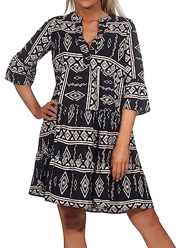 Vero Moda Damen Bluse Tunika VMDicthe mit 3/4-Ärmeln10225127 Black Elba...