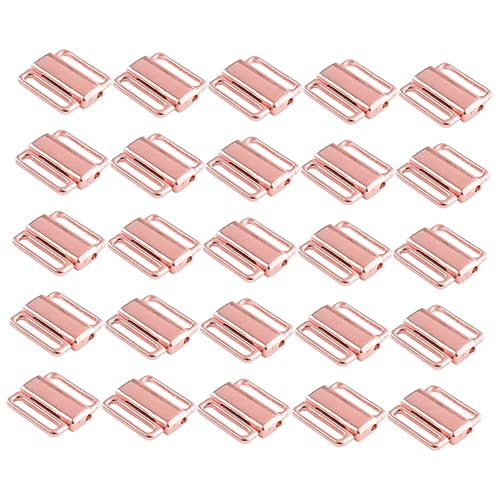 IWOWHERO 50pcs Alloy Front Buckle Bra Shoulder Strap Buckles Bra Clip Hook for Removable Strap