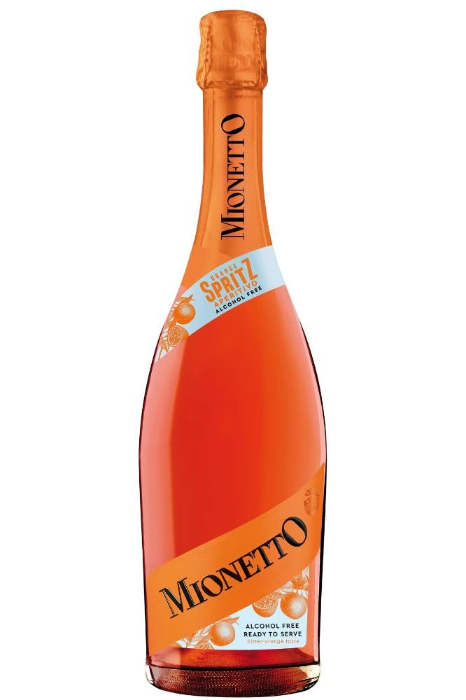 Mionetto Orange Spritz Aperitivo Alkoholfrei (1x0,75 l) – Ready‑to‑Serve Bitterorange – Erfrischender alkoholfreier Spritz aus entalkoholisiertem Wein – Sofort servierfertiger Aperitivo