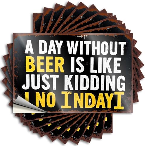 Adesivi inappropriati A Day Without Beer is Like Just Kidding. Adesivi 10 adesivi per auto divertenti segni di caffè (6 x 9 cm)