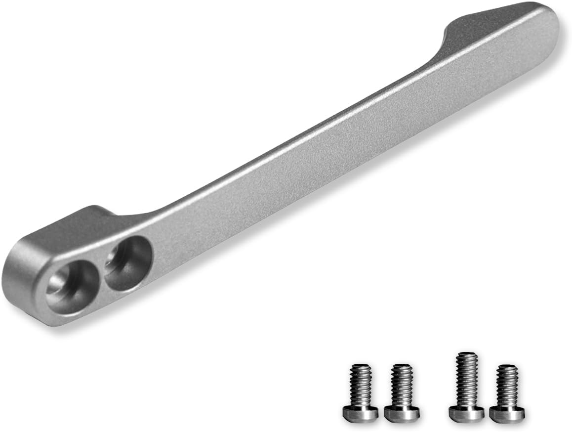 Titanium Pocket Clip with 2 Pairs Titanium Screws for Mini Praxis, Qubit, Vision FG, Buster FG, Sokoke and Button Lock Elementum II Knife T003C (Plain)