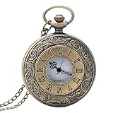 Generico Orologio da tasca vintage - Orologio da tasca meccanico retrò da uomo | Cifra singola, perfetta per Natale, laurea, festa del papà | Regalo elegante per uomo, collezione