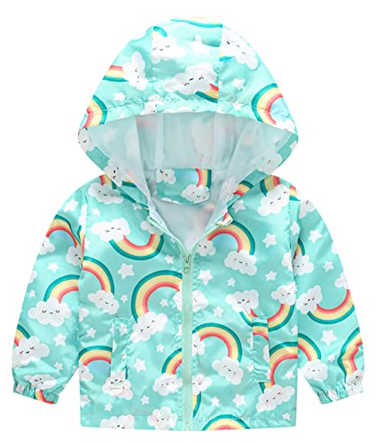 Image of Happy Cherry Kids Boys Girls Fleece Lined Windbreaker Jacket Fashion Prints Hoodie for Fall Winter