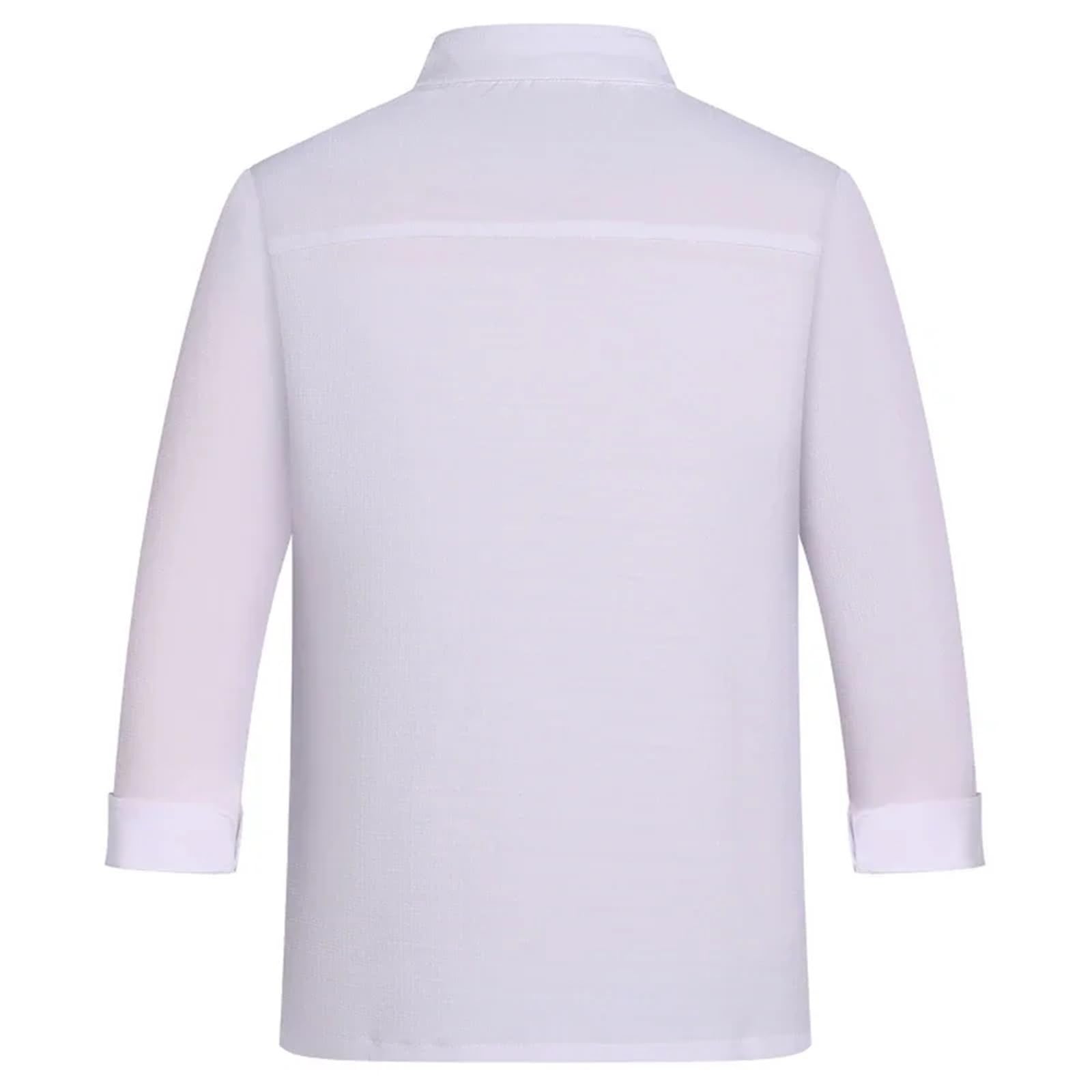 Ropa De Cocinero Chaqueta de Cocinero de Lino de Manga Larga for Hombre y Mujer, Uniforme de Cocinero, Abrigo de Camarero(Black,XXL)
