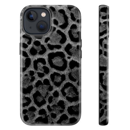 sallvmbek for iPhone 14 Case/iPhone 13 Case 6.1 inch,Cute Leopard Print Pattern Fashion Aesthetic Design,TPU and Hard PC Protective Shockproof Slim Phone Cover for Women Girls