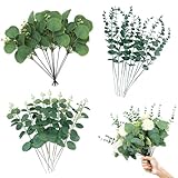 TILONKJ 30 pcs Ramas de Plantas Eucalipto Artificiales, Plantas Artificiales, Hojas de Flores Artificiale, Plantas Hiedra Plástico Decorativas per decorazioni domestiche, ufficio, matrimoni