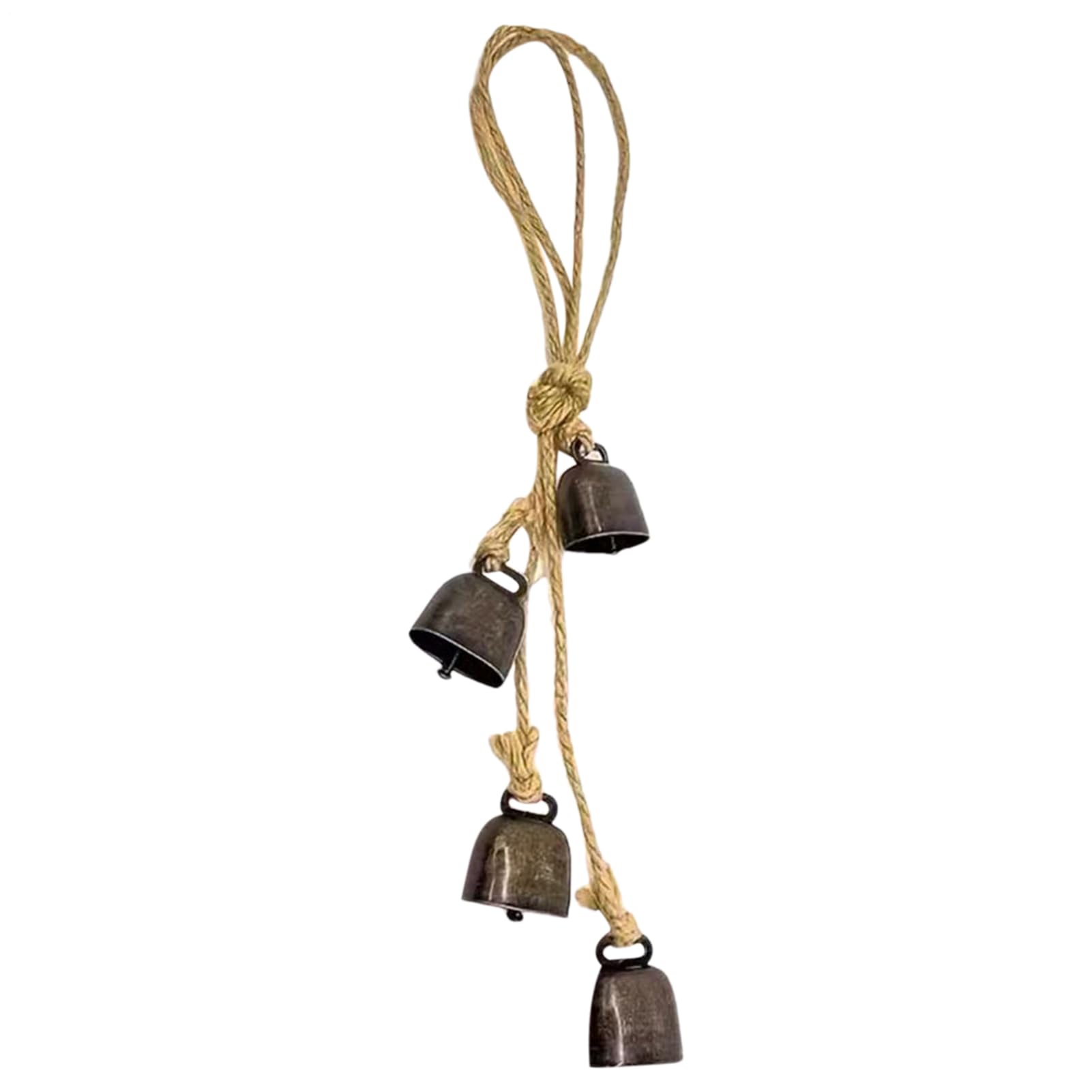 Animal Anti Lost Bells, Grazing Copper Cow Bells, Cattle Farm Animal Bell, Bells Noise Makers, 4pcs Cow Horse Sheep Grazing Bells with Rope, Small Iron Bells, Cattle Goat Farm Loud Bell for Animals