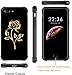 DAHAOGUO iPhone 7 Plus Case,iPhone 8 Plus Case,Gold Rose Pattern Design Girl Tempered Glass Back+Soft Silicone TPU Shock Absorption Bumper Protective Case Compatible for iPhone 7/8 Plus Rose