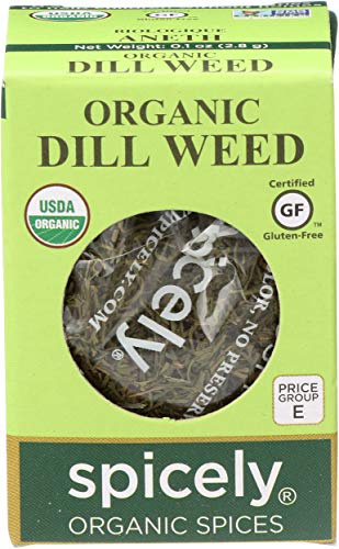 Spicely Organic Dill Weed, 0.1 Ounce (Pack of 6)