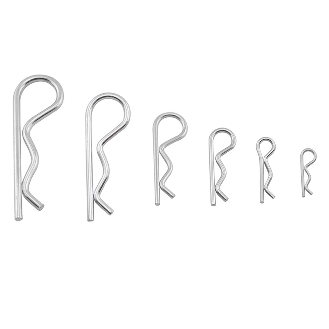 One-Day Sale: Up to 80% Off Cotter Pin Spring Fastener Assortment Kit, SDTC Tech 24 PCS R Clips Zinc Plated Steel Retaining Hair Pin for Hitch Pin Lock System - 6 Sizes