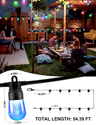 Xurisen G40 Outdoor String Lights X (Multi-Colored, 16Leds 60Ft) #TOP4