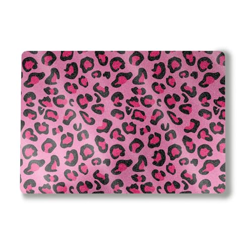 Glossy Glitter Laptop Skin Compatible with Surface Laptop 7 15" (2024) - Pink Leopard - Premium 3M Vinyl Protective Wrap Decal Cover - Easy to Apply | Crafted in The USA by MightySkins