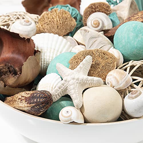 image for ANDALUCA Botanical Netti Bag Turquoise Seashell Potpourri | Beach Home