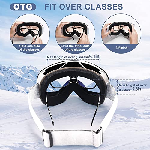 Fonhcoo Ski Goggles For Men Women,Anti-Fog Otg Snowboard Glasses Detachable Lens (Yellow Vlt 60.9%) #TOP2