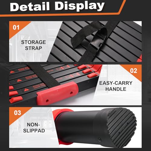 Telescoping Ladder, SocTone 12.5 FT Aluminum Lightweight Extension Ladder with 2 Triangle Stabilizers, Heavy Duty 330lbs Max Capacity, Multi-Purpose Collapsible Ladder for RV or Outdoor Work