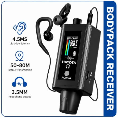 Image of HY-EMX 1 UHF Wireless in Ear Monitor IEM System, Metal Transmitter & Receiver with Pro Earphones, 16 Ch, 50m Range, USB C Rechargeable, Expandable Multi-Receiver for Stage, Band & Live Performance