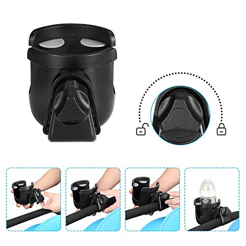 Image of Accmor Stroller Cup Holder, Universal Cup Holder for Uppababy Nuna Doona Strollers, Bottle Drinks Holder for Wheelchair, Walker, Bike, Scooter