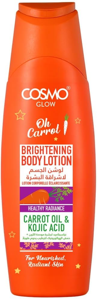 Cosmo Glow Brightening Body Lotion 500ml | Carrot Oil & Kojic Acid | Healthy Radiance | Improves Skin Texture | Reduces the Visible Signs of Aging | For Unisex