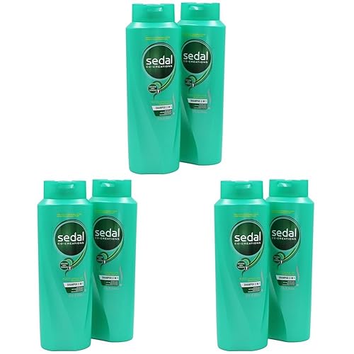Sedal Co-Creations 2 in 1, Shampoo and Conditioner, Herbal Essence Scent, Anti-Frizz, 6-Pack of 22 FL Oz, 2 Bottles.