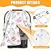 Finphoon Floral Car Seat Cover Baby Girl, Soft Breathable Infant Car Seat Covers, Girl Baby Car Seat Covers, Skin-Friendly Sunscreen Nursing Stroller Cover 30