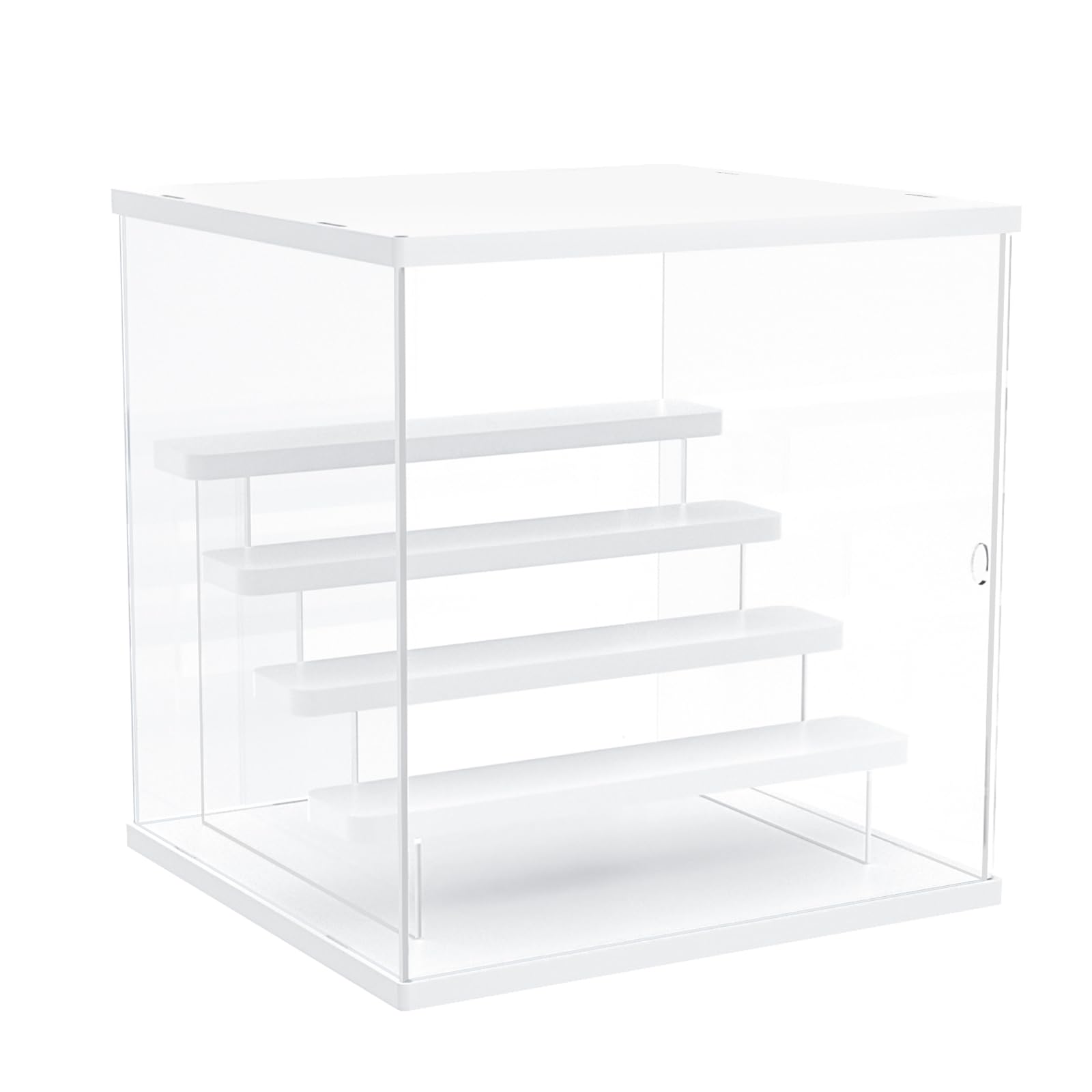 5 Niveaux Vitrine Acrylique Transparent pour Collection Pop Figurine , Boîte de Présentoir d'affichage Rangement Anti-Poussière pour Jouet Mini Figurines,Blanc,31.7X 29.7X 32.6cm