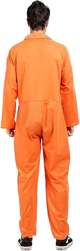 Miniatura 2 de ReneeCho Mono de prisionero naranja disfraz de jailbird para hombres adultos de Halloween