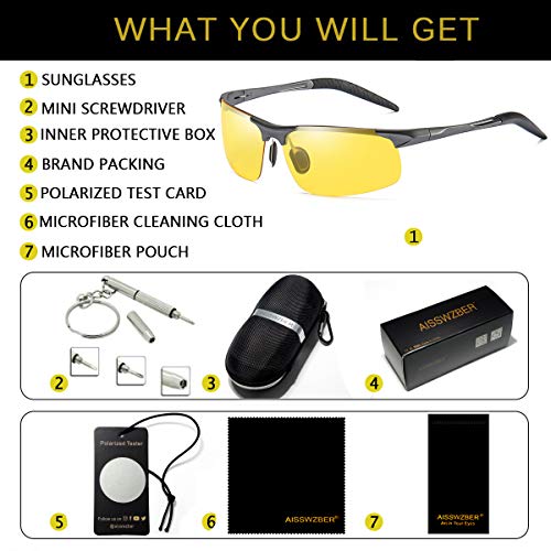 Image of Mens Sports Polarized Sunglasses Driving Metal Frame UV Protection Sunglasses For Men 8177