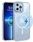YINLAI Hülle Kompatibel mit iPhone 13 Pro Max mit Magsafe,iPhone 13 Pro Max Hülle Transparent Glitzer Leicht Dünn TPU Bumper PC Schale Cover Case Handyhülle iPhone 13 Pro Max 6.7 Zoll,Crystal Klar
