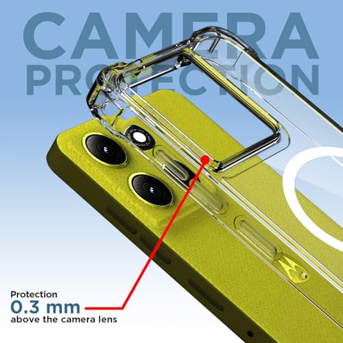 Image of Pikkme Back Cover for Motorola Moto G86 Power 5G Mag-Safe Shockproof PC + TPU Protective Case Magnetic Support Bumper Case (Transparent Mag-Safe)