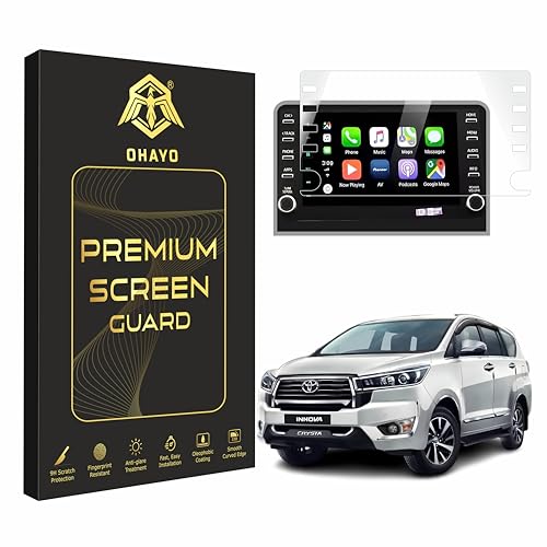 Image of OHAYO 9H Hard Screen Protector for Toyota Innova Crysta 2023 GX, VX, ZX (8 Inch Infotainment Display) | Military Strength, Scratch Resistant, Anti-Fingerprint, Bubble-Free | Not Tempered Glass