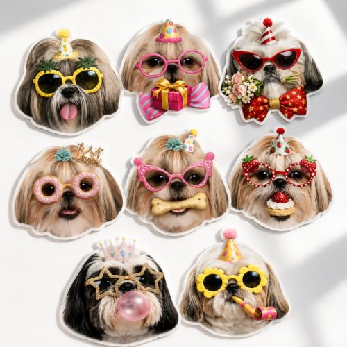 Image of Shih Tzu Birthday Banner, Dog Party Decorations Garland Shih Tzu Gifts | 8 Unique Shih Tzu Faces, Pre-Strung , Easy to Hang