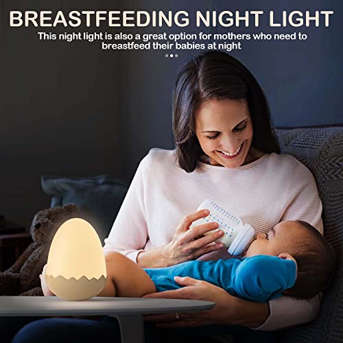 Jsknb Baby Night Light, Egg Nursery Night Light With Touch Control & 8 Color Changing, Portable Dimmable Small Kids Night Light For Bedroom, Soft Warm Light For Breastfeeding, Up To 100 Hours #TOP6