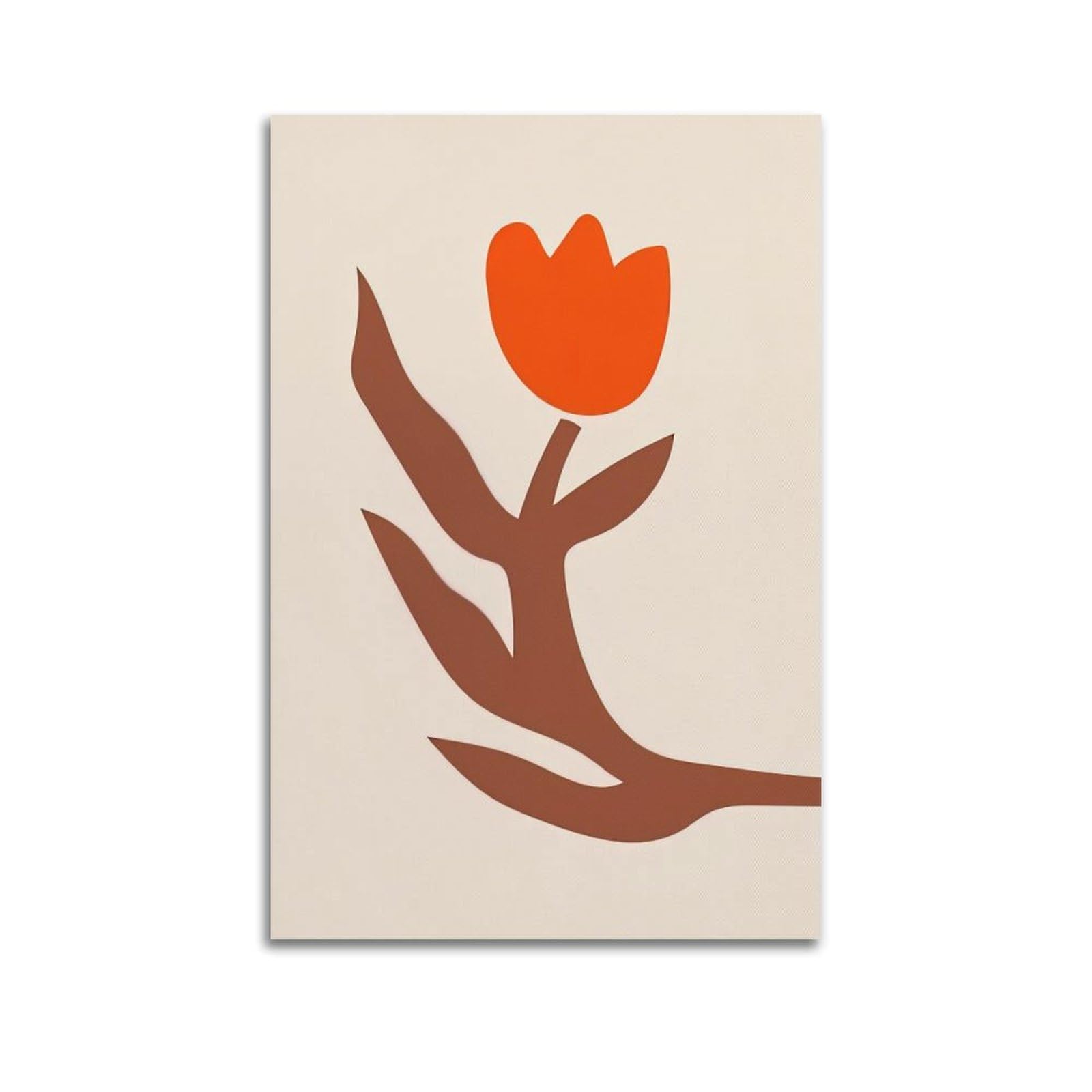 DLJGDS Simple Botanical Poster Painting Red Tulips Decorative Painting Canvas Wall Posters And Modern Family Bedroom Decor 24x36inch(60x90cm)