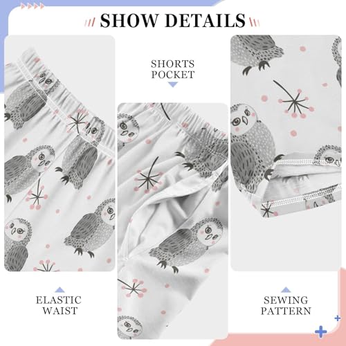 Owl Dandelion Boys Long Pants Soft Trousers Elastic Waist Kids Lounge Bottoms with Pockets S-XL4