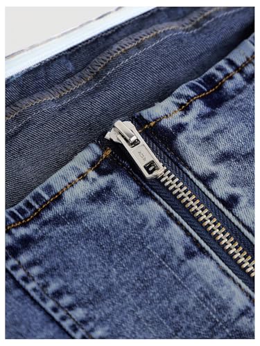 Image of WDIRARA Girl's Y2K 2 Piece Outfits Bandeau Tube Tops Jeans Denim Sets A Line Pleated Mini Skirt Set