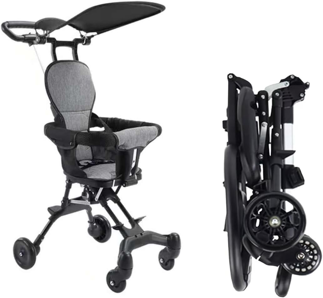 Clefairy Portable Foldable Toddler Strollers, Baby Strollers, Airplane Stroller, Travel Stroller with 360°-Wheel, Sunshine Canopy-image-17
