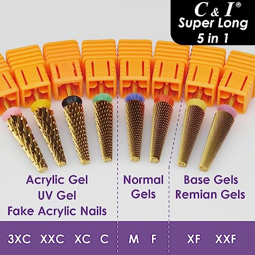 Punta de taladro para uñas 5 en 1 super larga miniatura 6