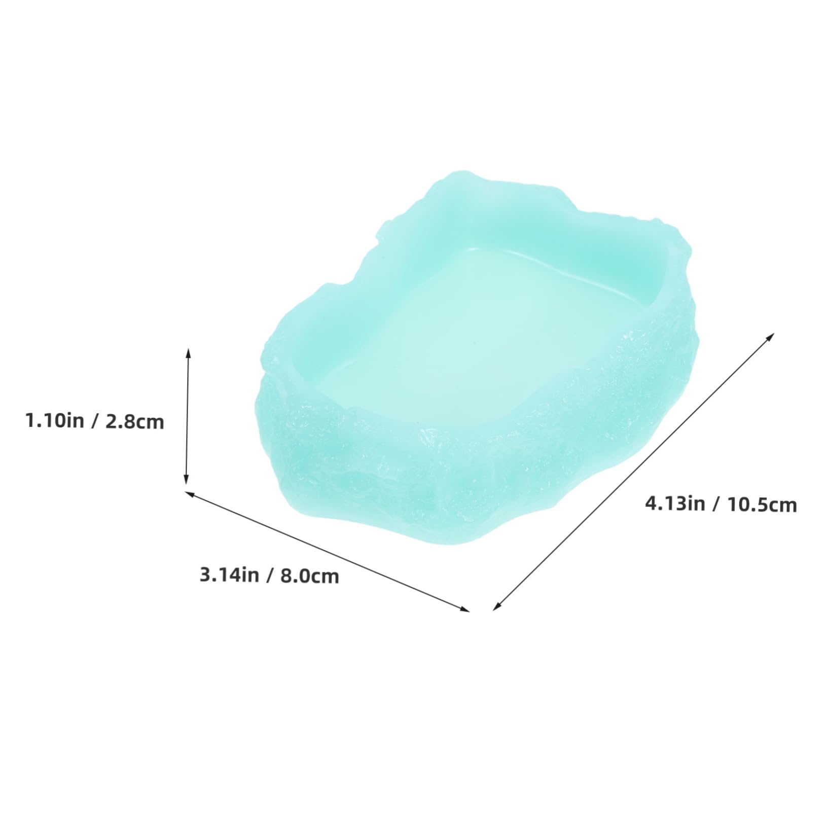 Parliky Luminous Household Reptile Water Bowl Wear Resistant Dish for Eating Drinking Easy to Clean Durable Reptile Accessory for Lizards Turtles
