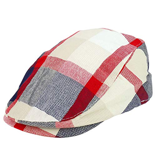 Armycrew Toddler Child's Cool Summer Plaid Ivy Cap with Elastic Back