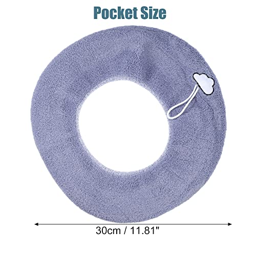 VOCOSTE 4 Stück dehnbarer, dicker WC-Sitzbezug, Deckel mit Griff, Badezimmerwärmer, weiches WC-Sitzkissen, waschbar, wiederverwendbar, Blau / Grau – Bild 5