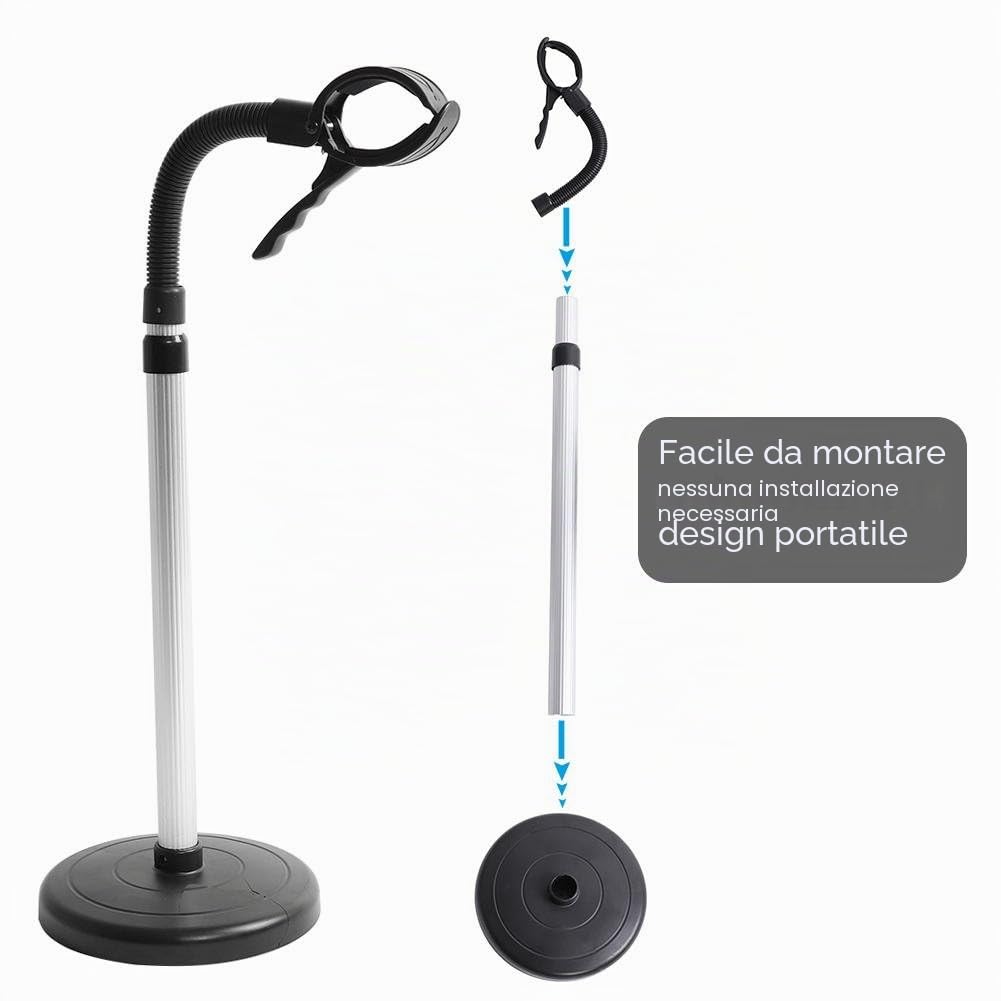 Wakects Porta Asciugacapelli, Supporto per Asciugacapelli in Acciaio Inossidabile, Asciugacapelli Stand regolabile in altezza, Supporto per Styling dei Capelli per le Donne e Gli Animali Domestici