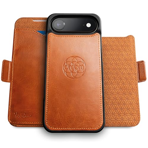 dreem Funda Cartera para iPhone Air en piel vegana borgoña con MagSafe y bloqueo RFID Fibonacci