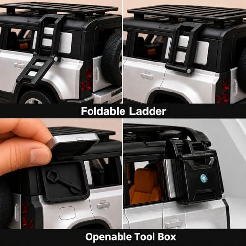Image of GRAPHENE 1:22 Scale Die Cast Metal Toy Car Pull Back Action Openable Doors & Trunk Light Sound Realistic SUV Miniature Model Toy Vehicle Collectible Gift for Kids Boys Girls 2+ Years