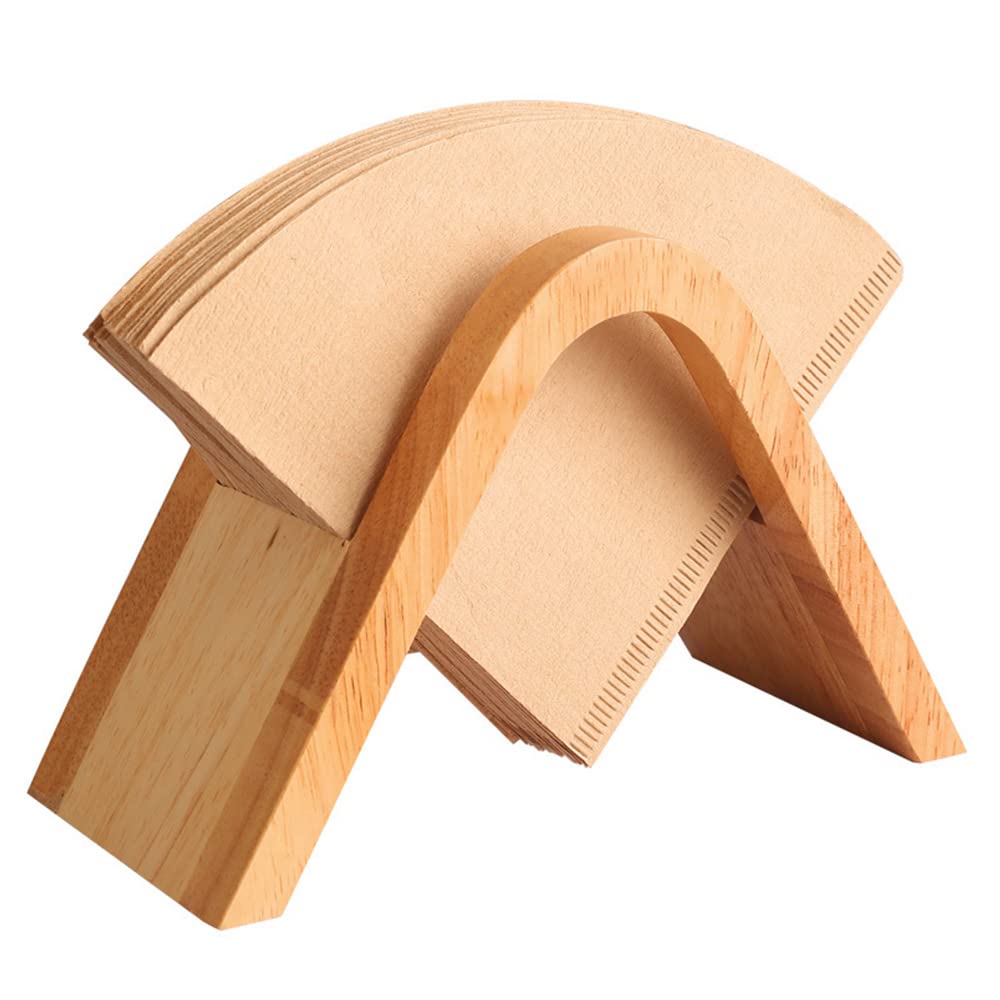Niciksty Bamboo Coffee Filter Holder, Coffee Paper Storage Rack, Coffee Filter Paper Container Stand for Kitchen Bar Cafes
